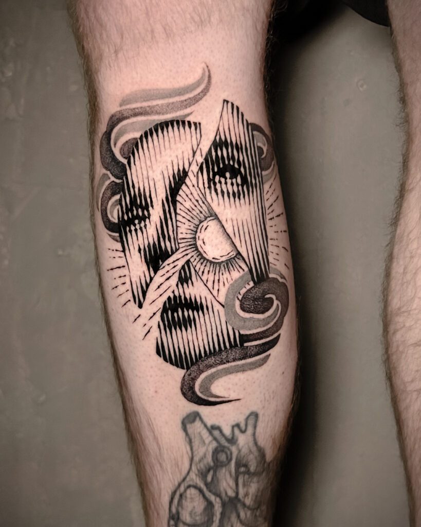 Tattoo by Peu Gaudenz — Halftone face
